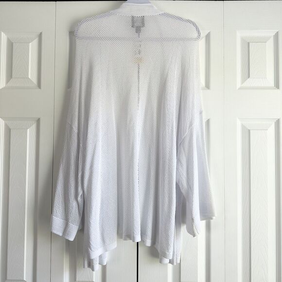 Andrea Jovine Cardigan Women's Size XL White Open Front Side Slits - Picture 2 of 9